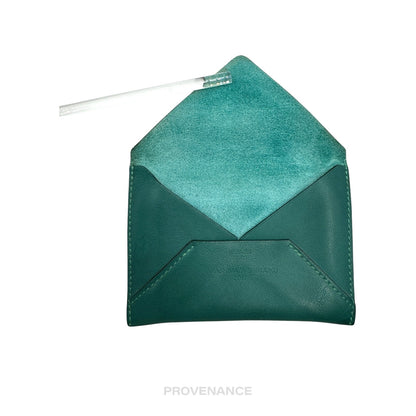 🔴 Hermes Envelope PM Card Case - Teal Swift Leather