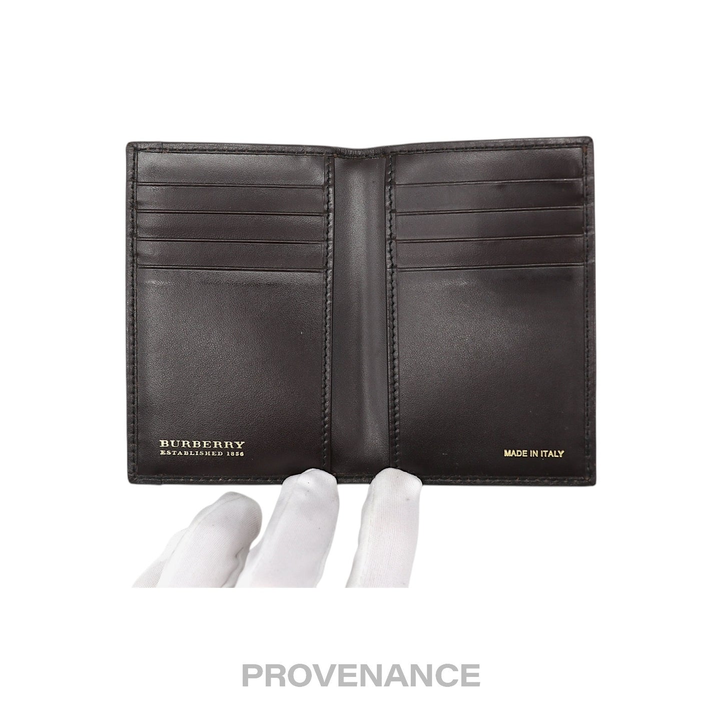 🔴 Burberry Pocket Organizer Wallet - Haymarket Check Brown