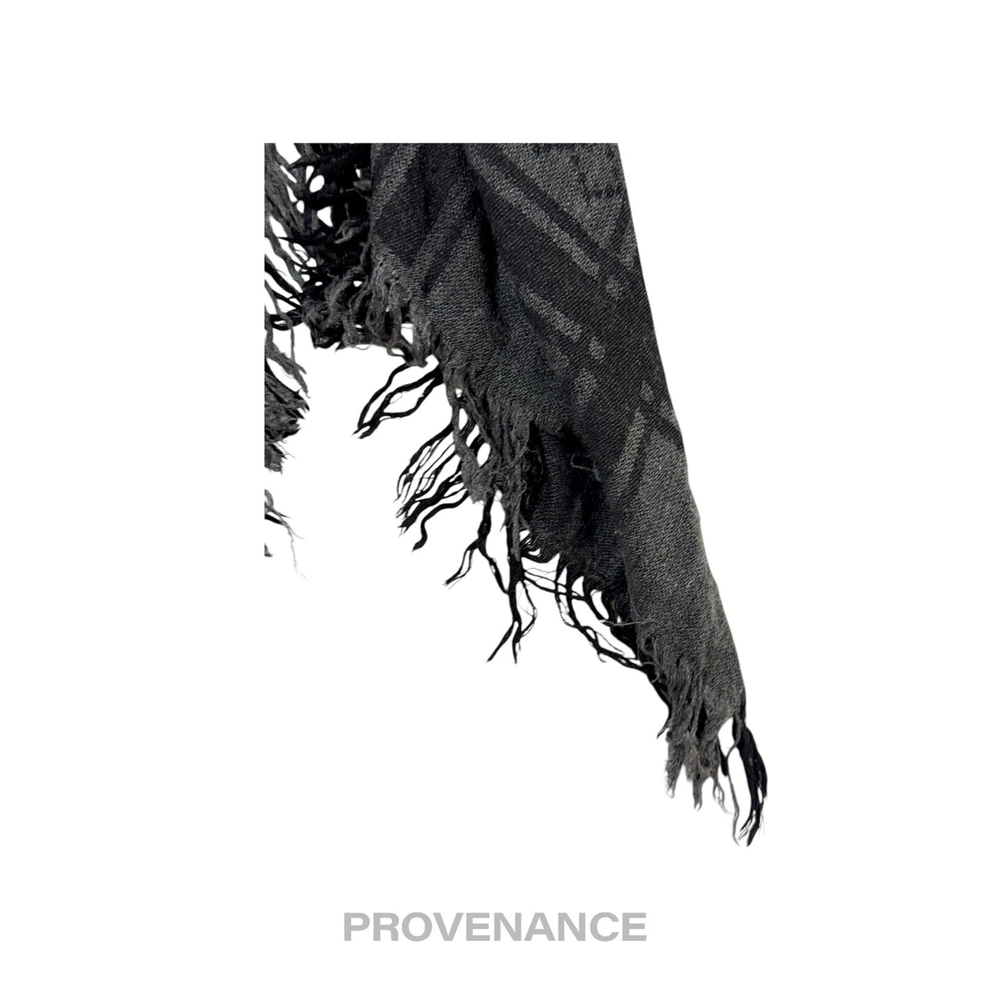 🔴 Gucci Survie Fox Shawl Scarf - GG Black Charcoal