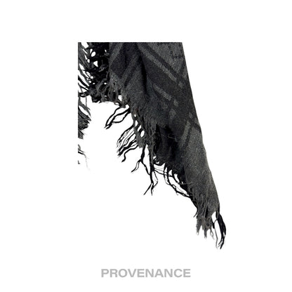 🔴 Gucci Survie Fox Shawl Scarf - GG Black Charcoal