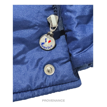 🔴 Moncler Light Ski Jacket - Blue Grenoble Logo Yellow Red