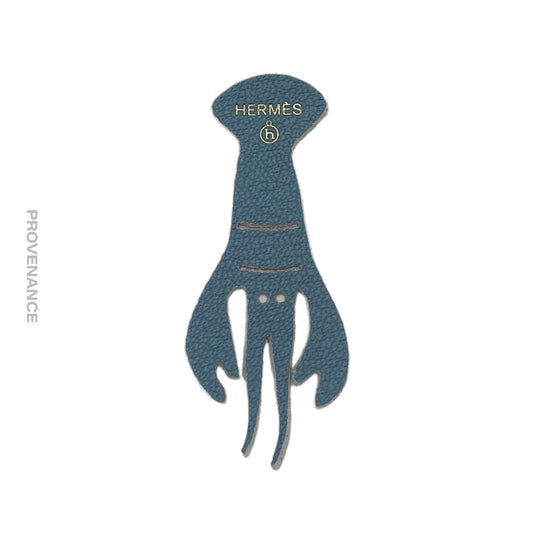 🔴 Hermes Lobster Bag Ribbon Charm - Teal Blue