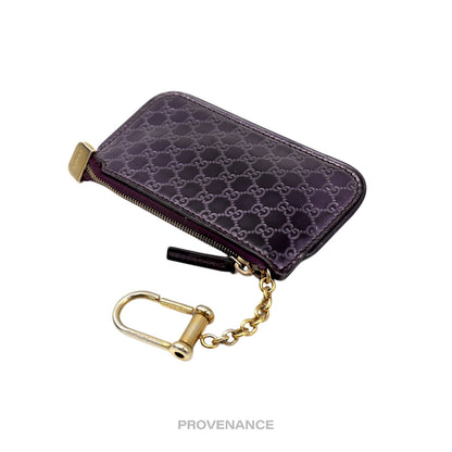 🔴 Gucci Key Pouch Cles - GG MicroGuccissima Patent Purple