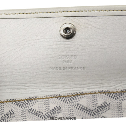 🔴 Goyard St. Louis Pouch Wallet - White Goyardine