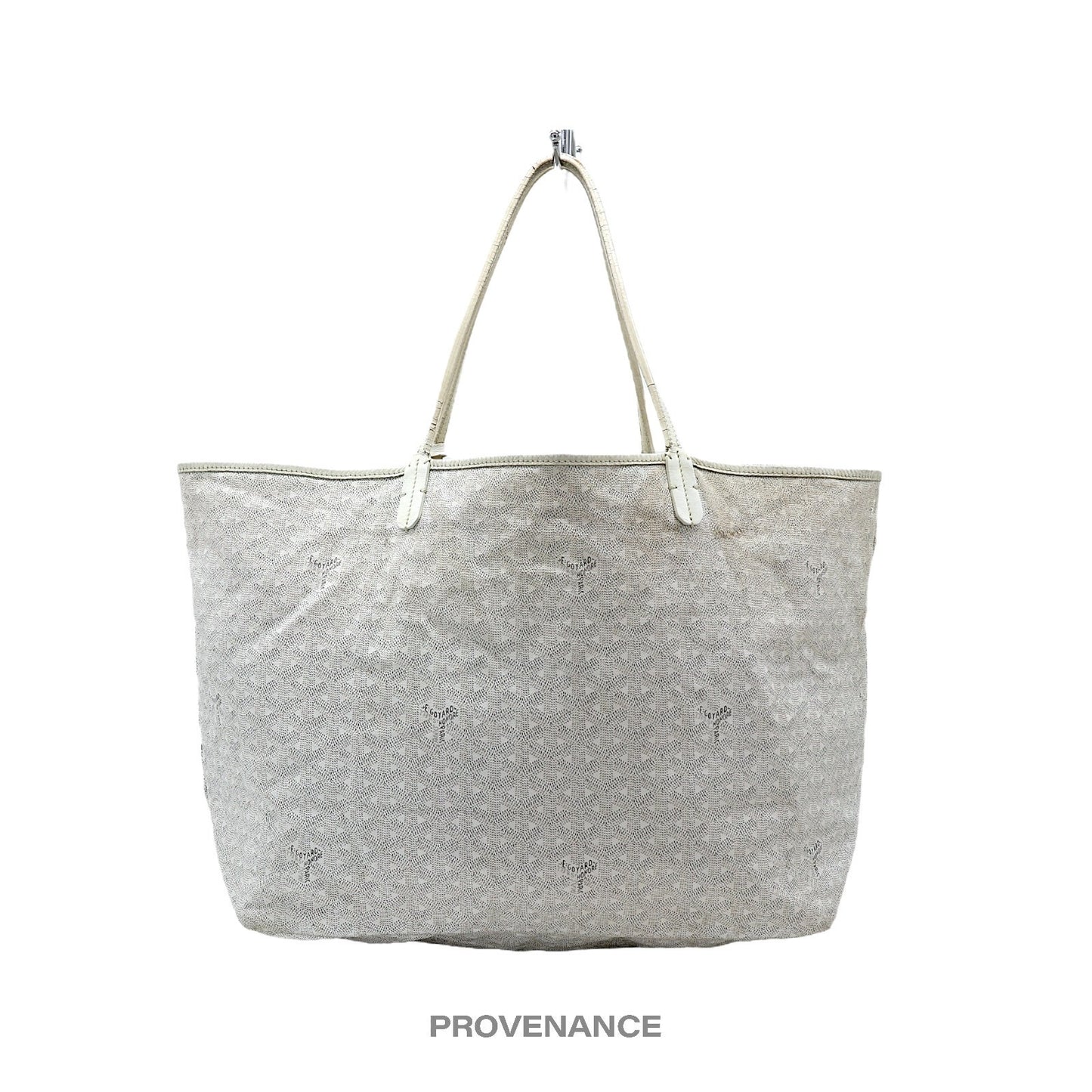 🔴 Goyard St. Louis Tote GM Bag - White Goyardine