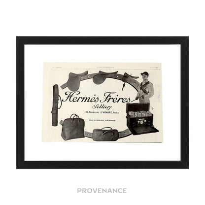 🔴 Hermes Antique Vintage Newsprint Ad - Hermès Frères