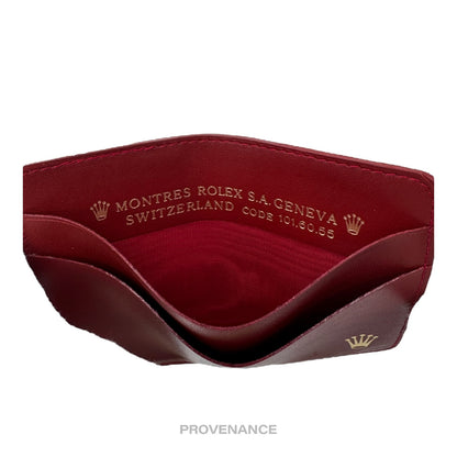 🔴 Rolex Card Holder Wallet - Red Leather