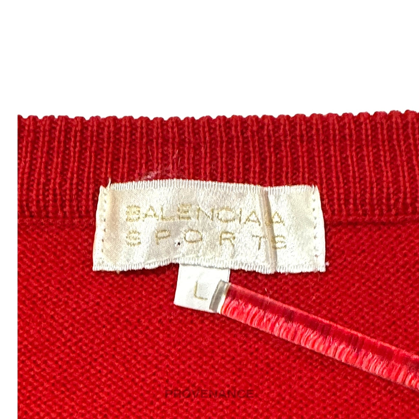 🔴 Balenciaga Sports Golf Crewneck Wool Sweatshirt - Red L