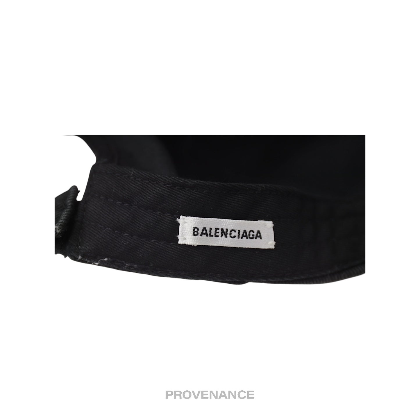 🔴 Balenciaga Embroidered Rainbow Logo Cap - Washed Black