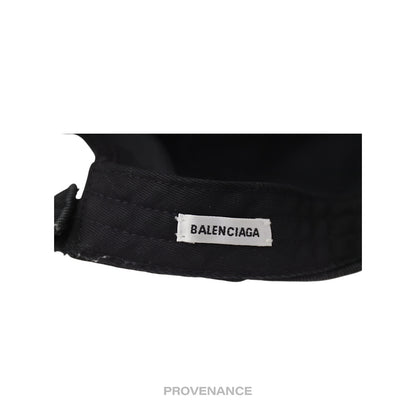🔴 Balenciaga Embroidered Rainbow Logo Cap - Washed Black
