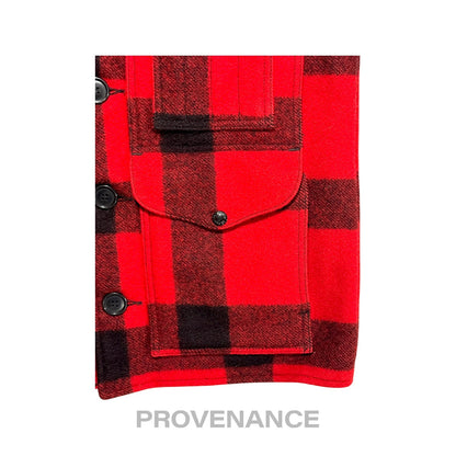 🔴 Filson Double Mackinaw Cruiser USA Wool Red Plaid 38 S
