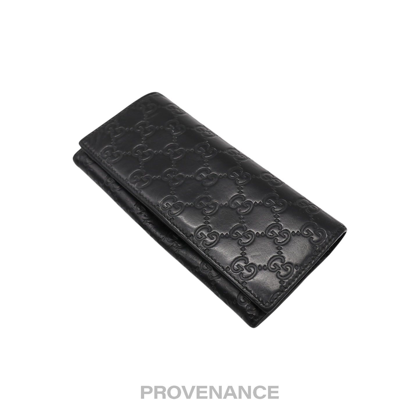 🔴 Gucci Long Wallet - Black Guccissima Leather