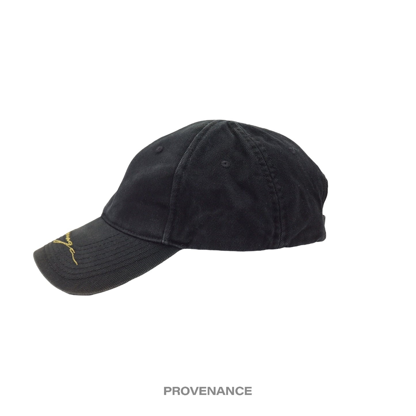 🔴 Balenciaga Embroidered Script Logo Cap - Washed Black