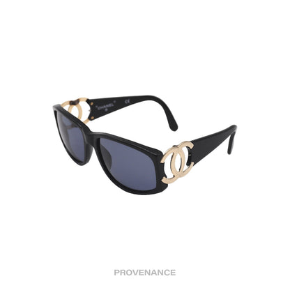 🔴 Chanel CC Logo Sunglasses - Black Gold 02461