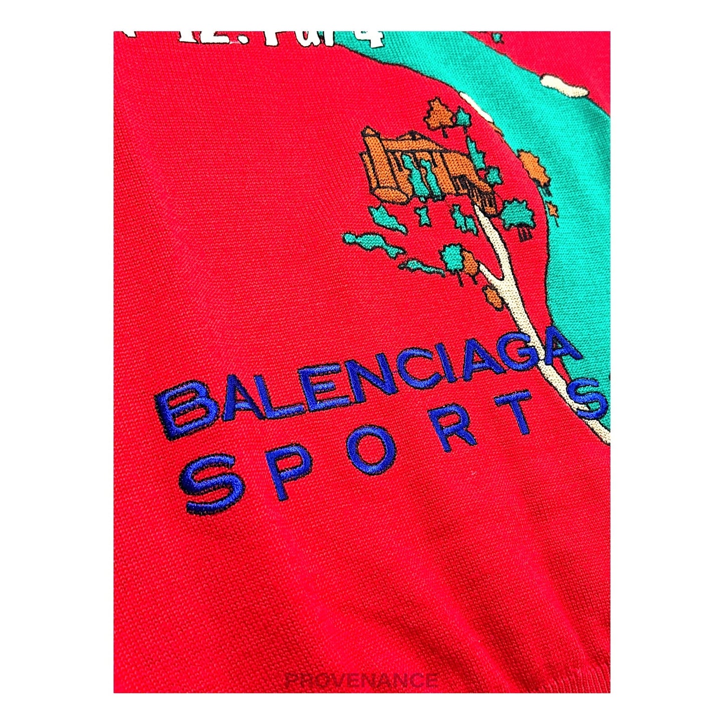 🔴 Balenciaga Sports Golf Crewneck Wool Sweatshirt - Red L