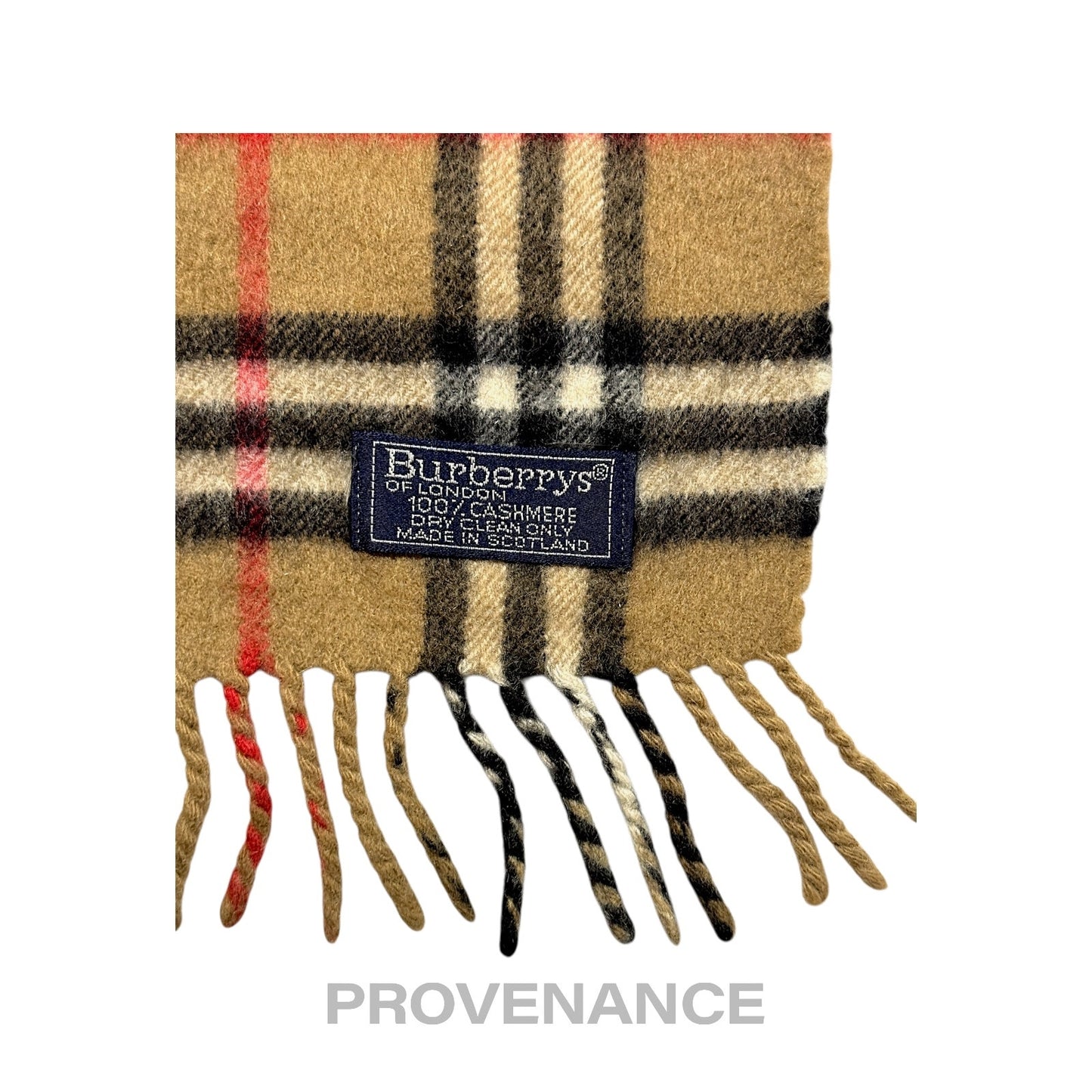 🔴 Vintage Burberrys Scarf Nova Check 100% Cashmere Camel