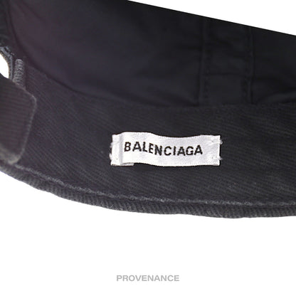 🔴 Balenciaga BB Embroidered Logo Cap - Washed Black Yellow