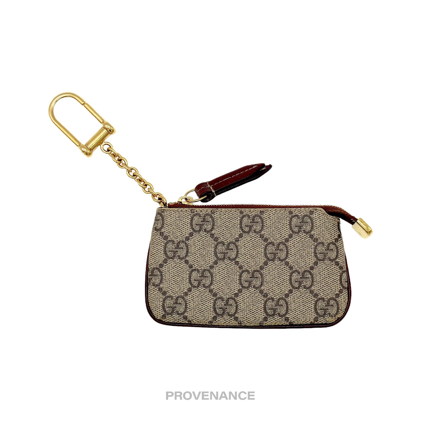 🔴 Gucci Key Pouch Cles - GG Supreme Brown