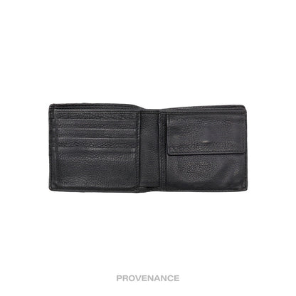 🔴 Gucci Vintage Logo Bifold Wallet - Black Leather
