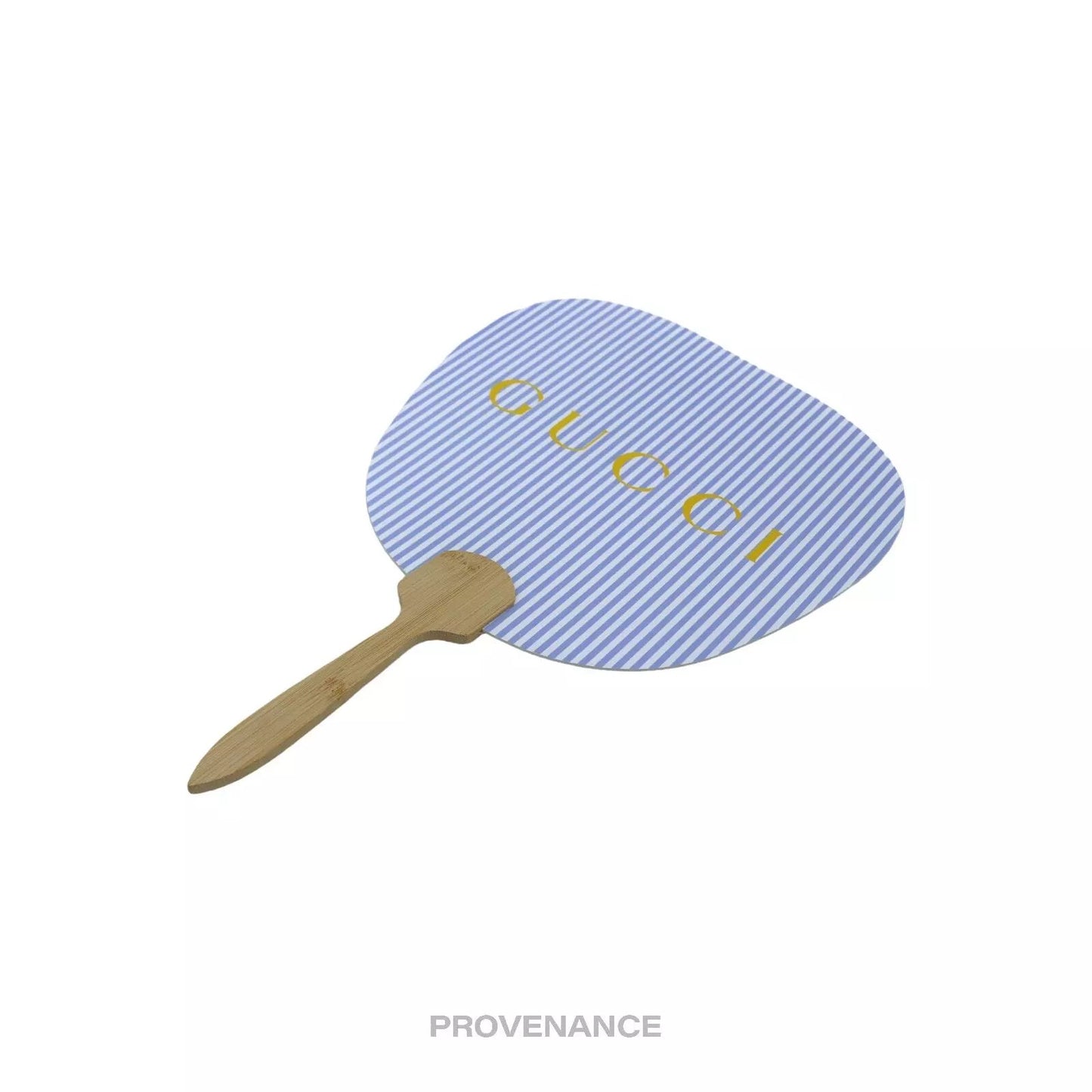 🔴 Gucci Logo Bamboo Hand Fan - Striped