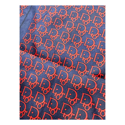🔴 Christian Dior Trotter Monogram Silk Scarf - Navy Red