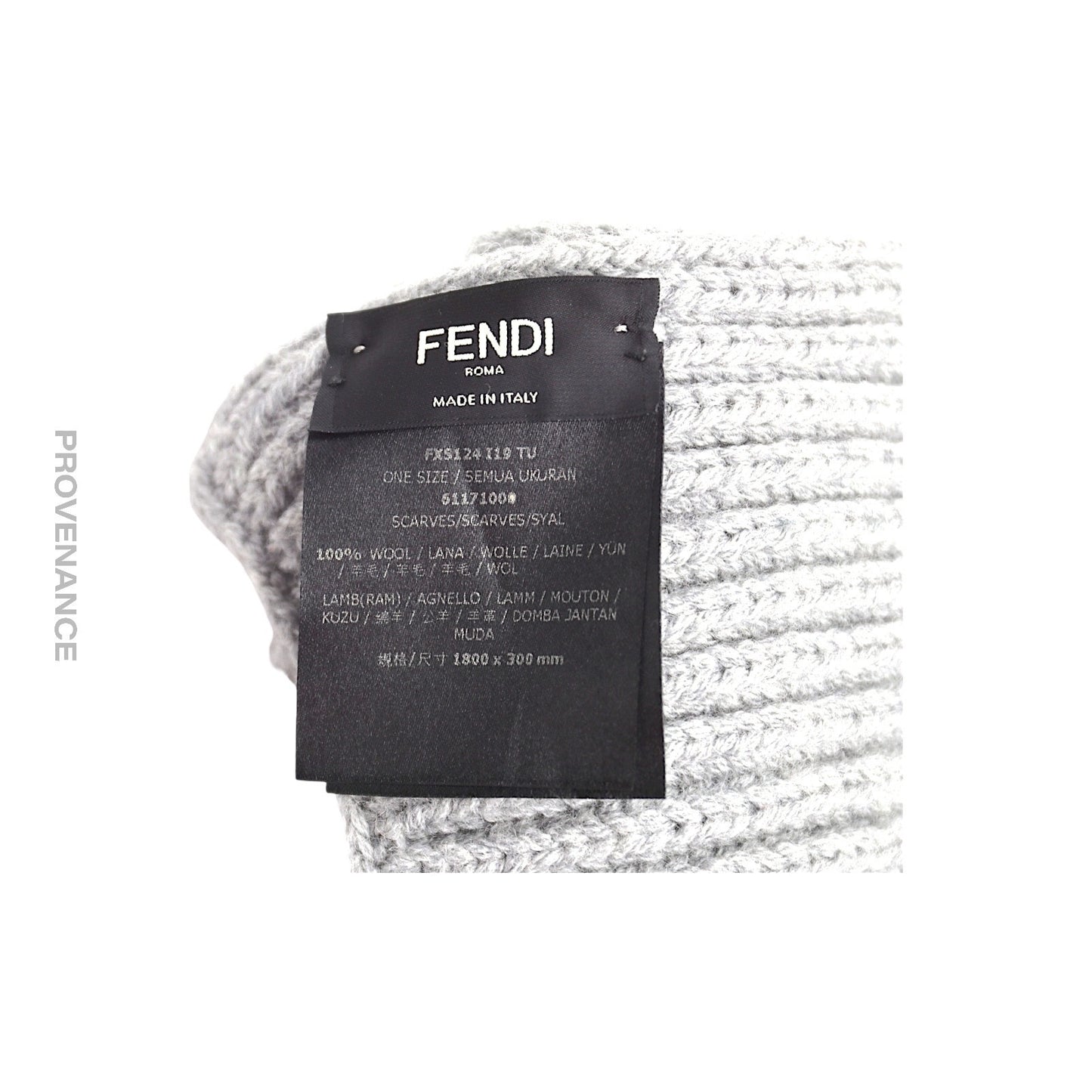 🔴FENDI Eye Monster Wool Scarf - Grey