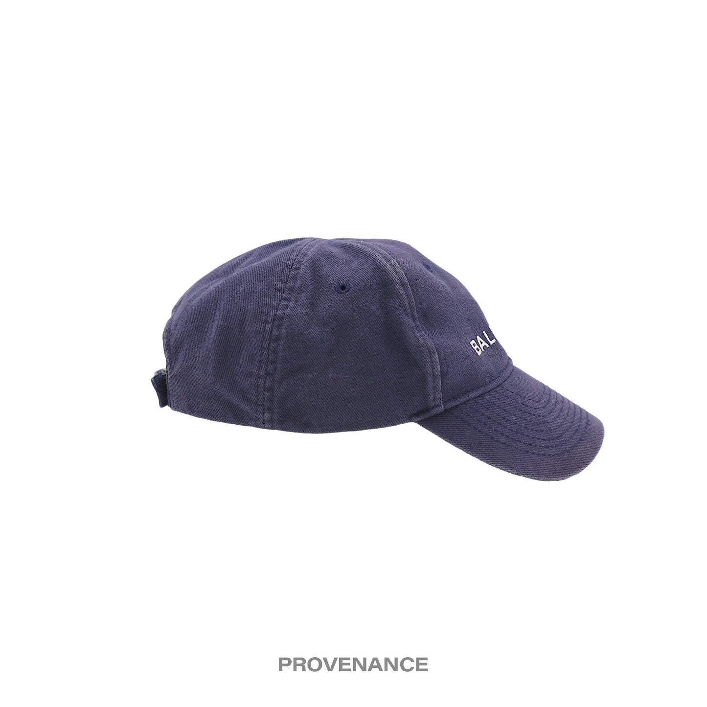 🔴 Balenciaga Embroidered Logo Cap - Washed Navy