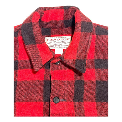 🔴 Filson Mackinaw Wool Cruiser Jacket - Red/Black Plaid 44