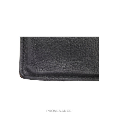 🔴 Gucci Vintage Logo Bifold Wallet - Black Leather