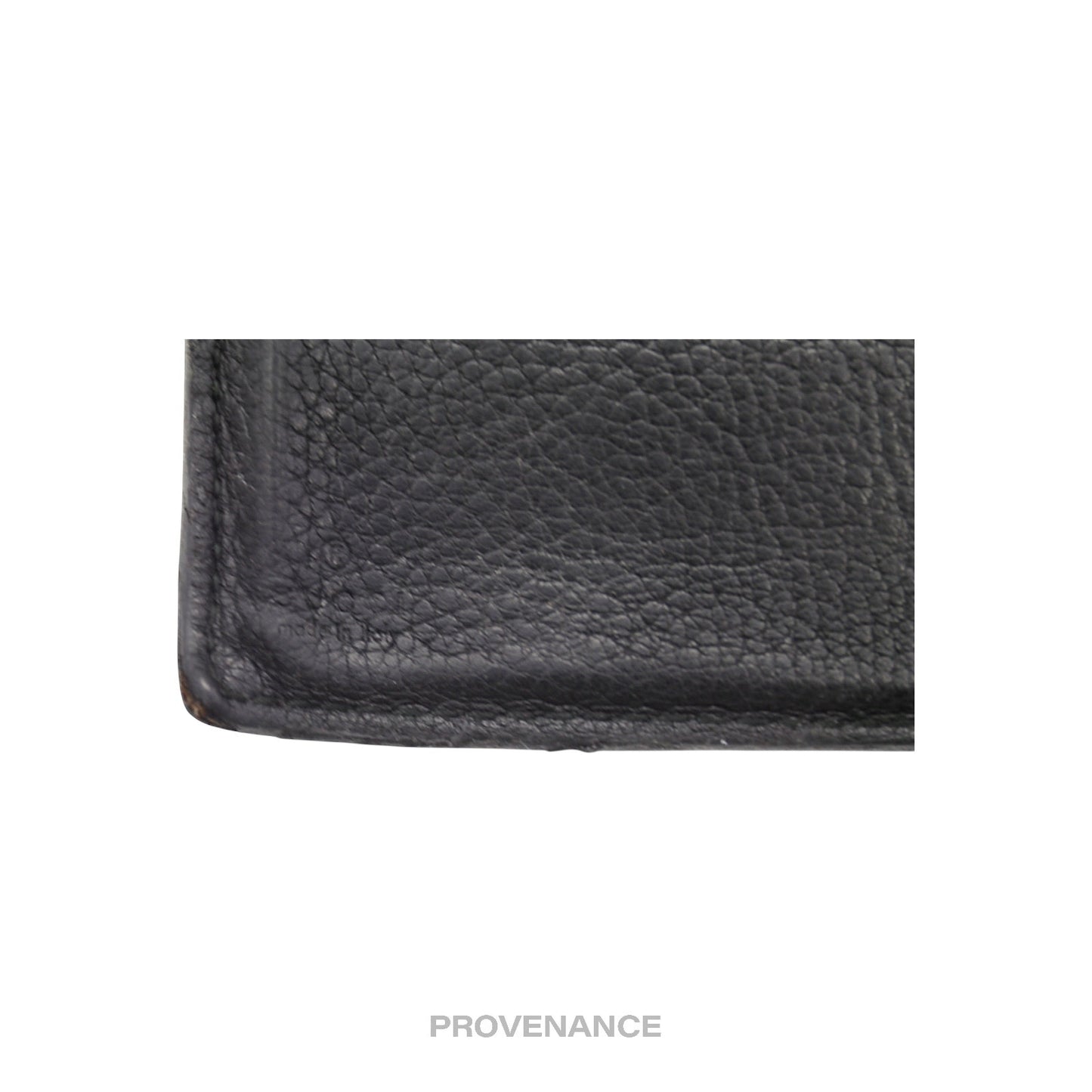 🔴 Gucci Vintage Logo Bifold Wallet - Black Leather