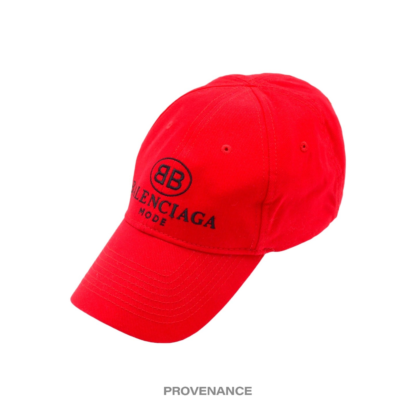 🔴 Balenciaga BB Logo Mode Embroidered Cap Hat - Red