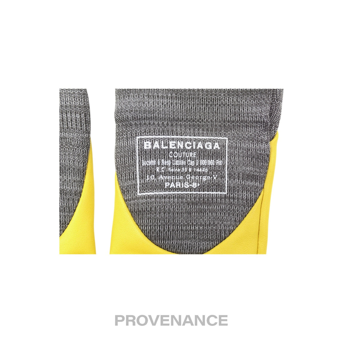 🔴 Balenciaga Couture Gardening Gloves - Yellow Gray Blue
