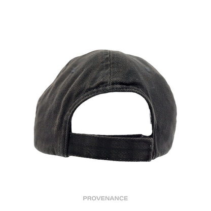 🔴 Balenciaga Embroidered Logo BB Lazer Destroyed Cap Black