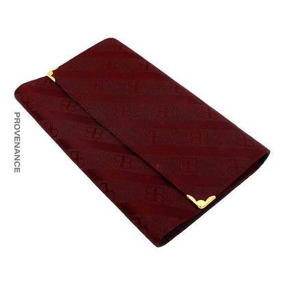 🔴 Balenciaga BB Canvas Trifold Wallet - Red Monogram