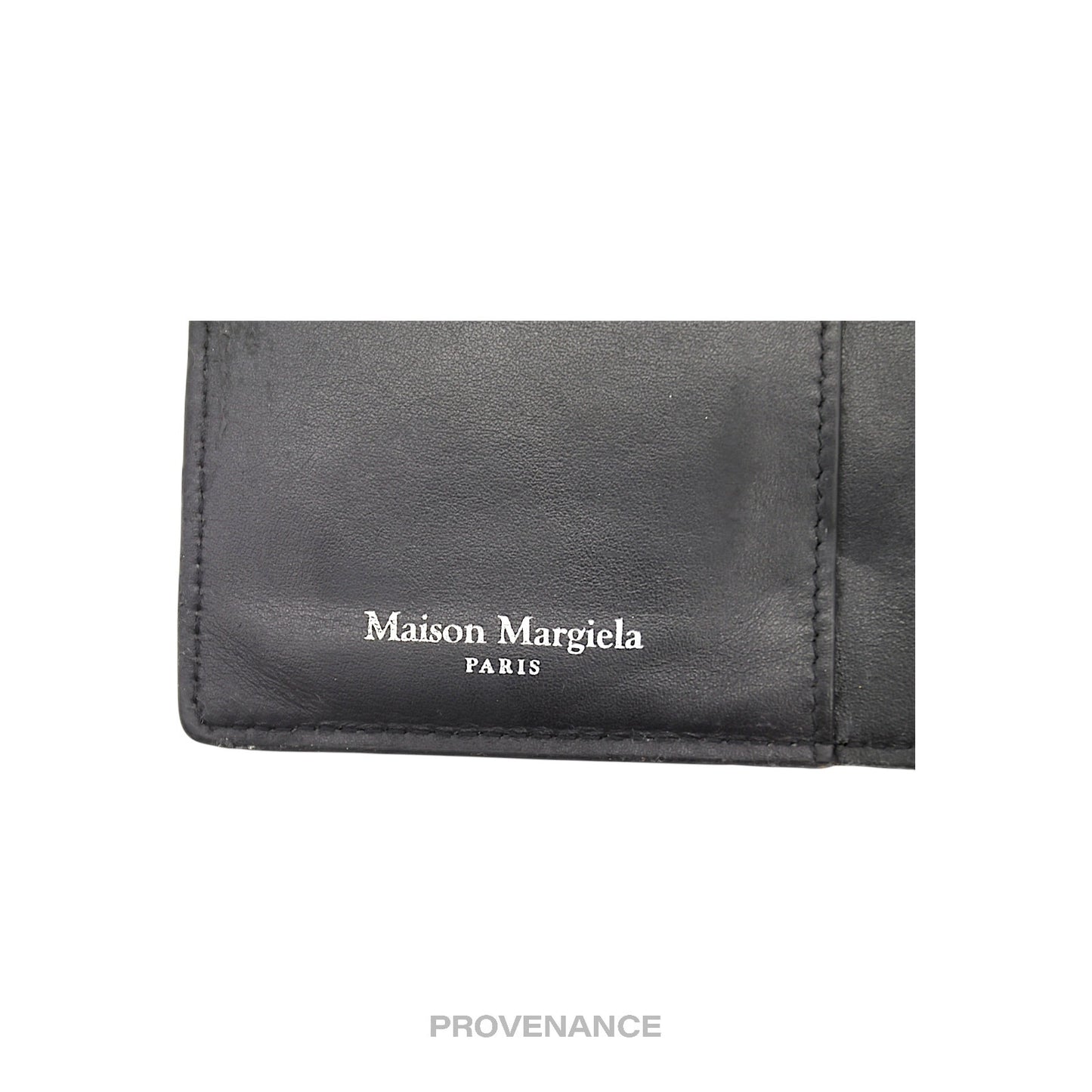 🔴 Maison Margiela Stitch Long Wallet - Black Leather