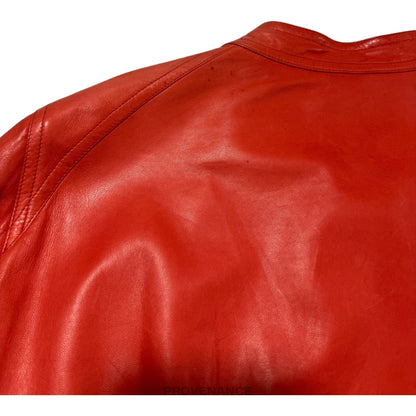 🔴 Rick Owens Walrus Intarsia Leather Jacket - 50 Red