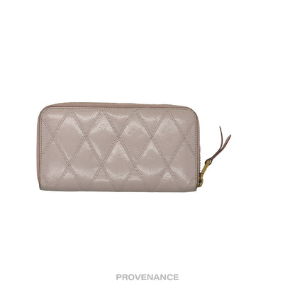 🔴 Givenchy Zip Long Wallet - Blush Quilted Leather Gold