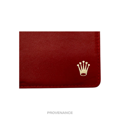 🔴 Rolex Card Holder Wallet - Red Leather