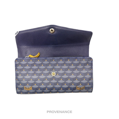 🔴 Faure Le Page Rabat Grand Long Wallet - Blue Ecailles