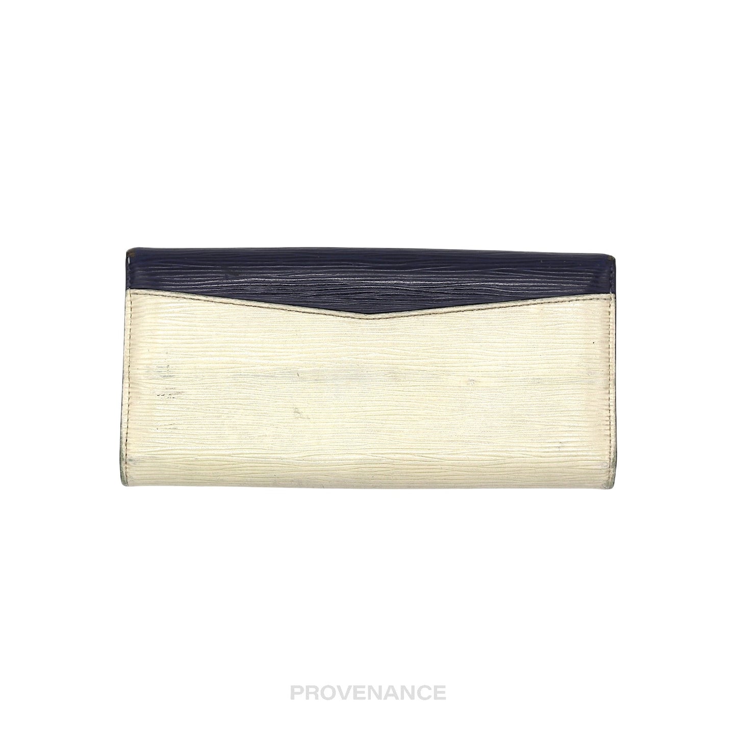 🔴 Louis Vuitton Long Wallet - White Blue Epi Patchwork