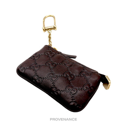 🔴 Gucci Key Pouch Cles - Chocolate Guccissima Leather