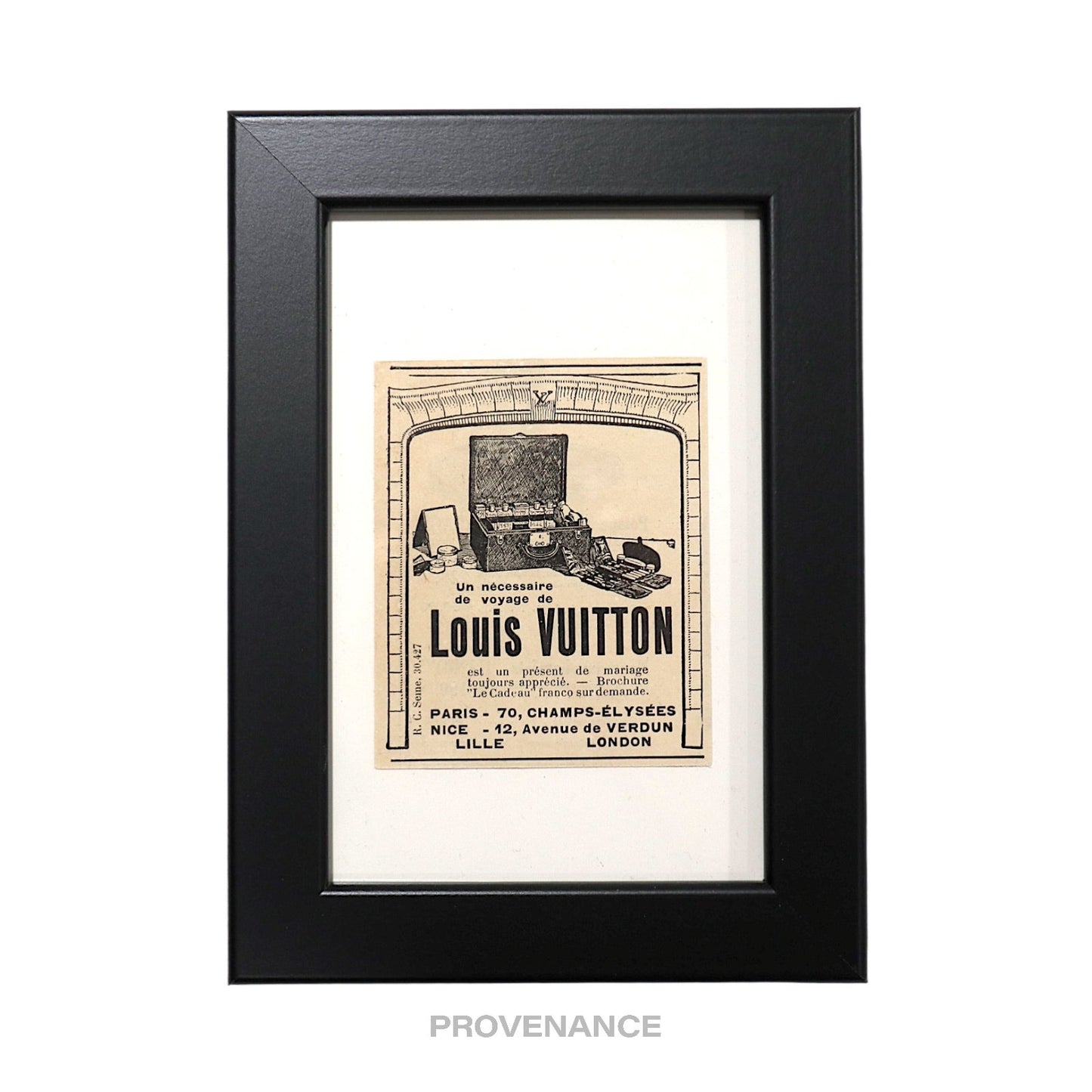 🔴 Louis Vuitton Antique Vintage Newsprint Ad - Travel Kit