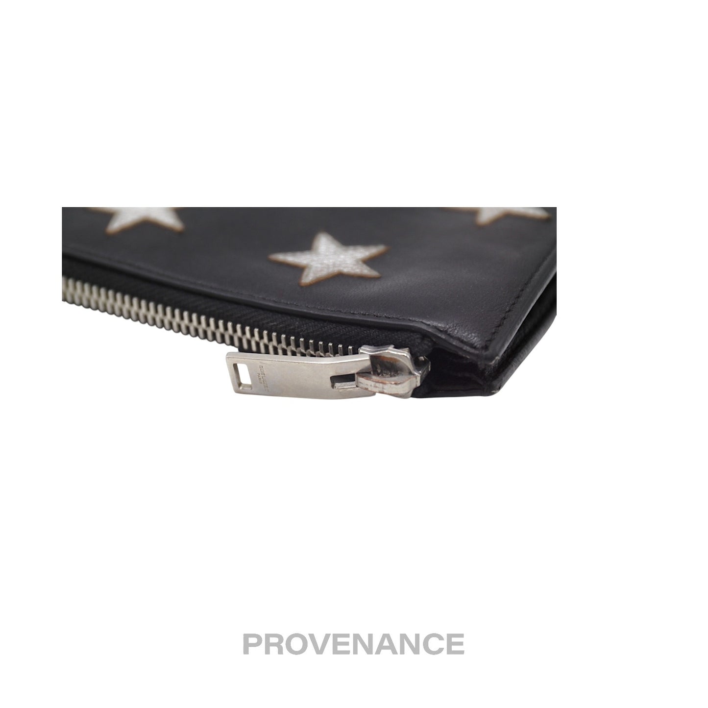 🔴 Saint Laurent Paris SLP Stars Zip Pochette Jour - Black