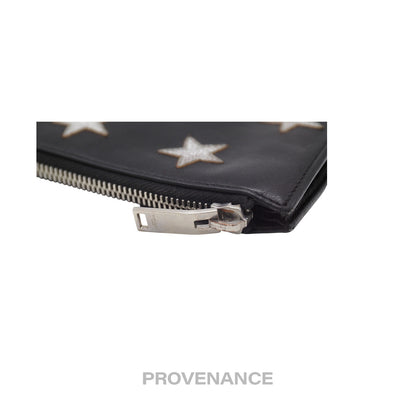 🔴 Saint Laurent Paris SLP Stars Zip Pochette Jour - Black