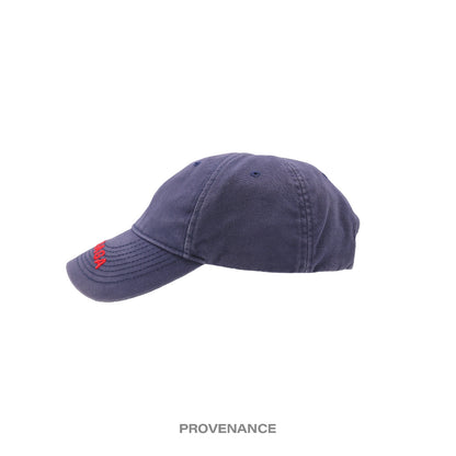 🔴 Balenciaga Brim Embroidered Logo Cap Hat - Washed Navy