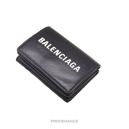 🔴 Balenciaga Logo Trifold Wallet - Black White