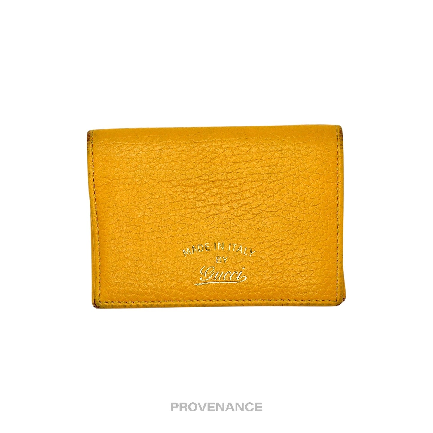 🔴 Gucci MII Pocket Organizer Wallet - Yellow Tumbled Leather