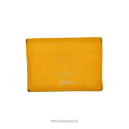 🔴 Gucci MII Pocket Organizer Wallet - Yellow Tumbled Leather