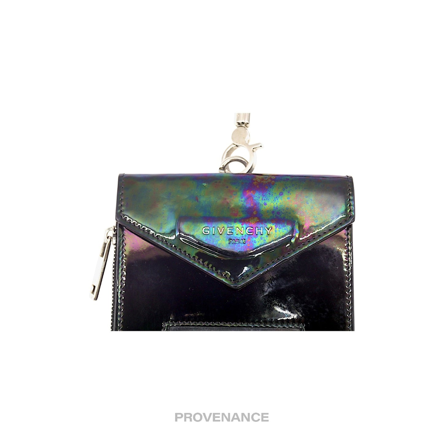 🔴 Givenchy Logo Neck Phone Lanyard Wallet - Iridescent