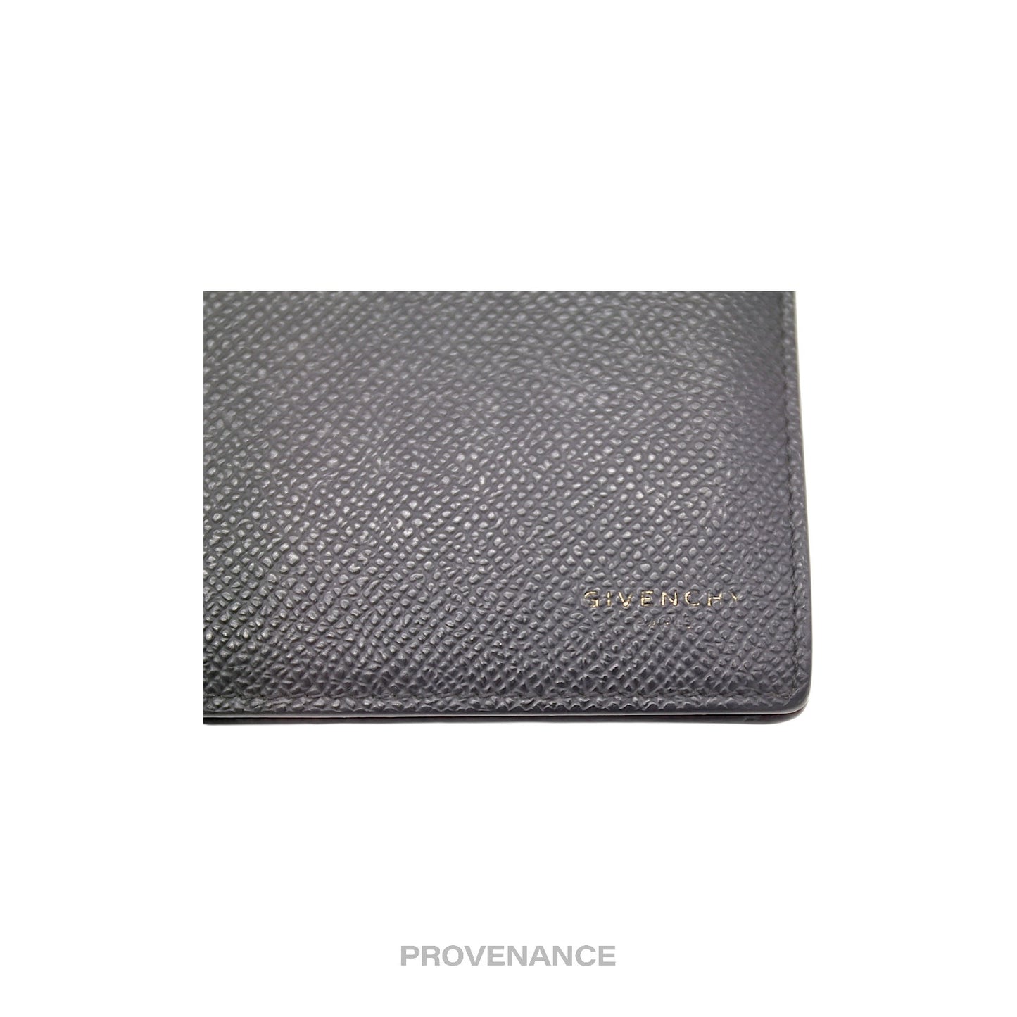 🔴 Givenchy Logo Bifold Wallet - Black Red Grained Leather